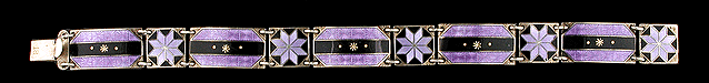 Art Deco bracelet with beautiful guilloche enamel plaques.
