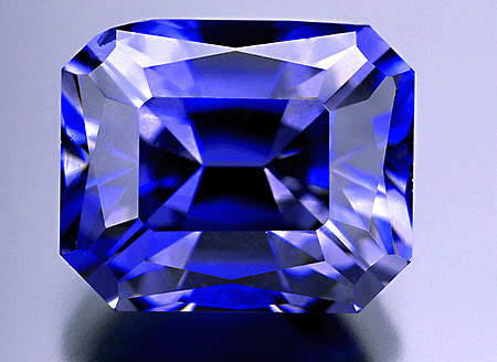 2.47-carat barion-cut benitoite with velvety blue color.