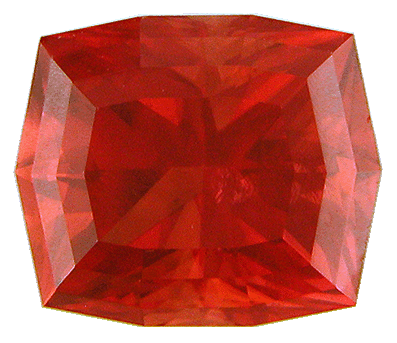 Fiery orange barion-cut rhodochrosite weighing 4.61 carats. (J2086)