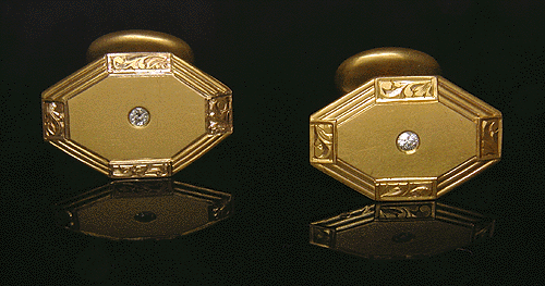 Elegant antique diamond cufflinks crafted in 14kt gold. (J6514)
