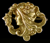 Art Nouveau Flora brooch. (J9102)