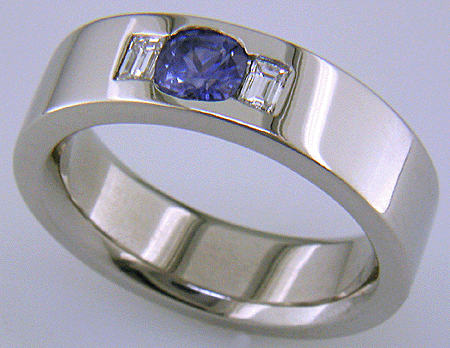 The cool elegance of Art Deco design inspired this custom platinum ring