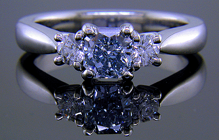 diamond ring drawing. 6~ blue diamond set