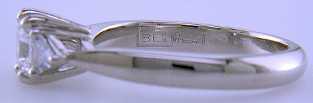 Blue diamond ring with Bijoux Extraordinaire (BEL) hallmark.