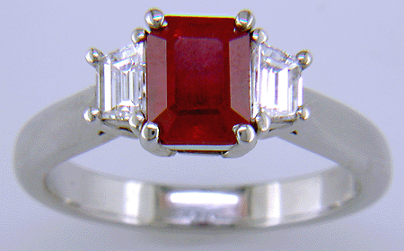 Ruby engagement rings emerald cut
