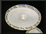 Carter, Gough 14kt gold pearl and mother-of-pearl cufflinks. (J8650)
