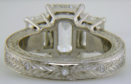 Inside view of custom platinum ring.