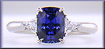 Hand-crafted sapphire and diamond platinum ring.