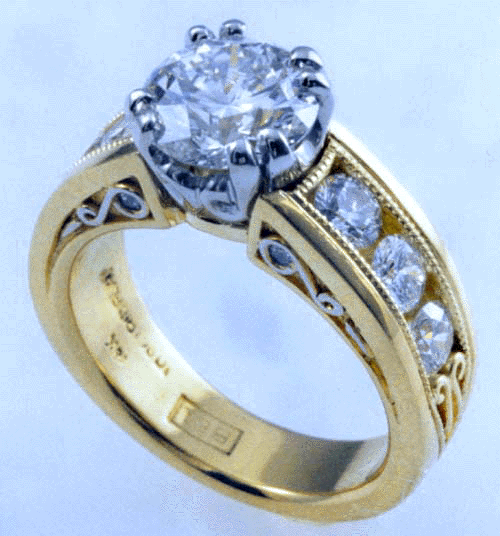 Ideal Cut Diamond in Custom 18kt Ring  Bijoux Extraordinaire