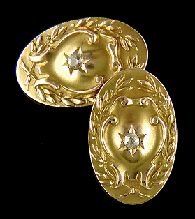Antique gold and diamond cufflinks. (J7406)