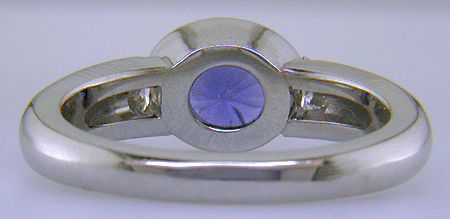 Inside view of custom platinum ring.
