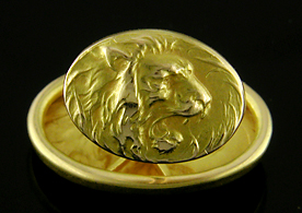 Krementz roaring lion cufflinks. (J9174)