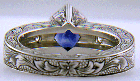 Inside view of Tsavorite garnet ring.