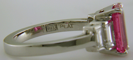 Close-up of Bijoux Extraordinaire's registered hallmark (BEL).