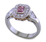Fancy Intense purplish-pink diamond set in a handcrafted platinum ring.