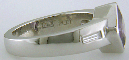 Close-up of Bijoux Extraordinaire's registered hallmark (BEL).