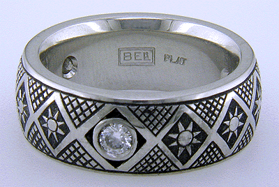 Close-up of Bijoux Extraordinaire hallmark (BEL).