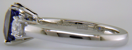 Close up of Bijoux Extraordinaire hallmark (BEL).