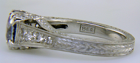 Close up of Bijoux Extraordinaire hallmark (BEL).
