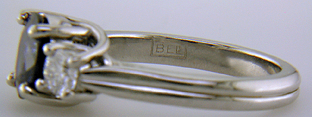 Close-up of Bijoux Extraordinaire hallmark (BEL).
