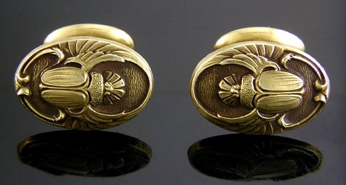 Sloan & Company Egyptian Revival cufflinks. (J8840)
