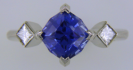 Starburst sapphire and diamond ring.