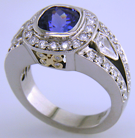 Elegant tanzanite and diamond ring.