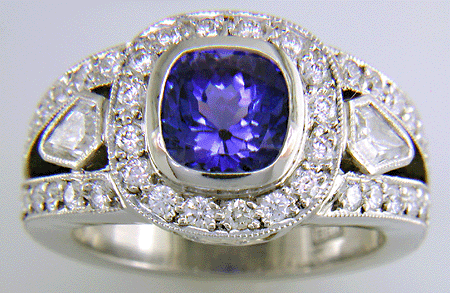Elegant tanzanite and diamond ring.
