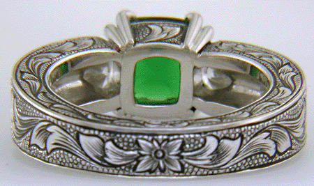 Inside view of Tsavorite garnet ring.