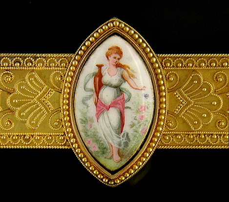Victorian brooch of Flora, the Goddess of Spring. (J3062)