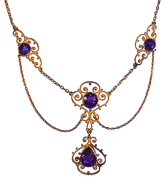 Edwardian Amethyst Festoon Necklace