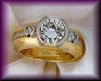 Platinum and Yellow Gold Diamond Ring