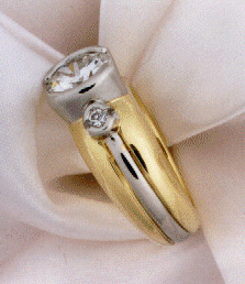 Platinum and Diamond Ring - side view.