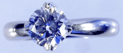 Platinum and diamond engagement ring.