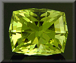 Lemony yellow 6.99 carat barion-cut apatite.