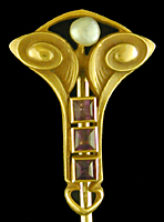 Art Nouveau Amethysts and Pearl Stickpin (SP9708)