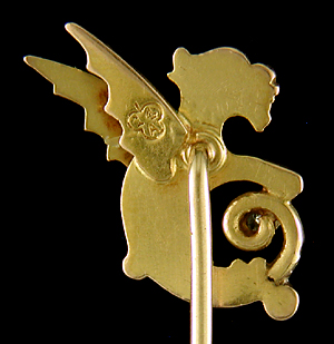 Alling dragon and diamond stickpin. (J9017)