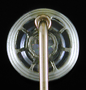 Art Deco diamond in sapphire stickpin. (SP9558)