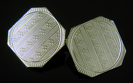 Jazzy Art Deco pinstripe cufflinks. (J9220)