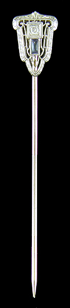 Art Deco sapphire and diamond stickpin.(SP9679)