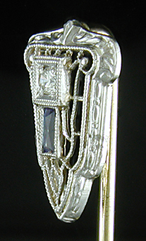 Art Deco sapphire and diamond stickpin.(SP9679)