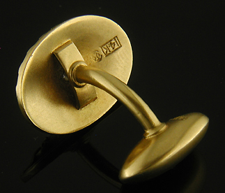 Art Nouveau flower and diamond cufflinks. (J8805)