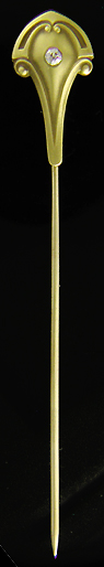 Arts & Crafts stickpin with a small diamond. (J9078)