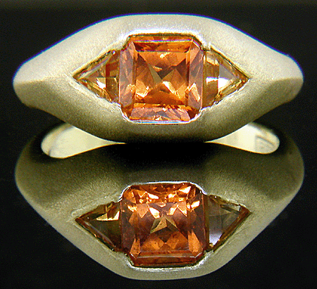 Spessartite garnet and tourmaline ring. (J8706)