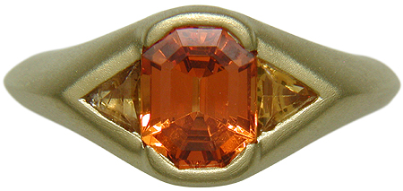 Spessartite garnet and tourmaline ring.