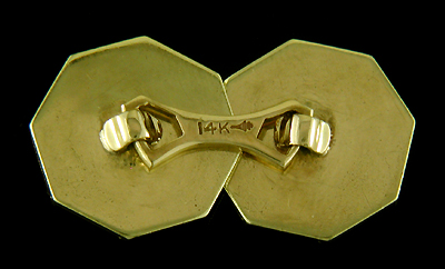 Art Deco Egyptian Revival cufflinks. (J9228)
