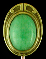 Hans Brassler amazonite scarab stickpin. (SP9330)
