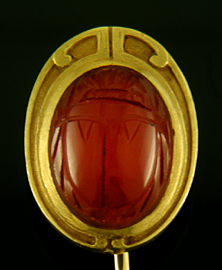 Hans Brassler carnelian scarab stickpin. (J9234)