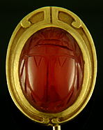 Hans Brassler carnelian scarab stickpin. (J9234)