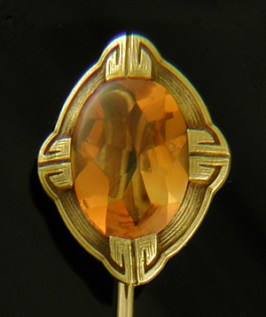 Hans Brassler citrine stickpin. (J9377)